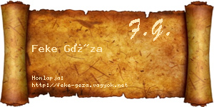 Feke Géza névjegykártya