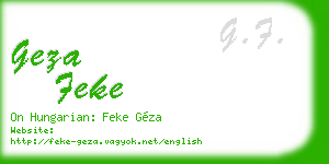 geza feke business card