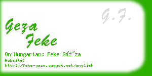 geza feke business card